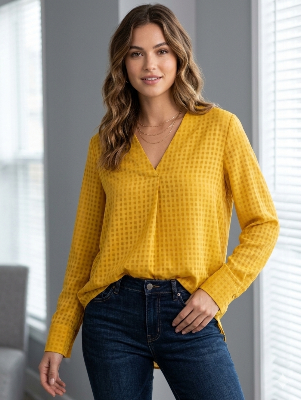 .Banana republic top medium Long Sleeve Yellow